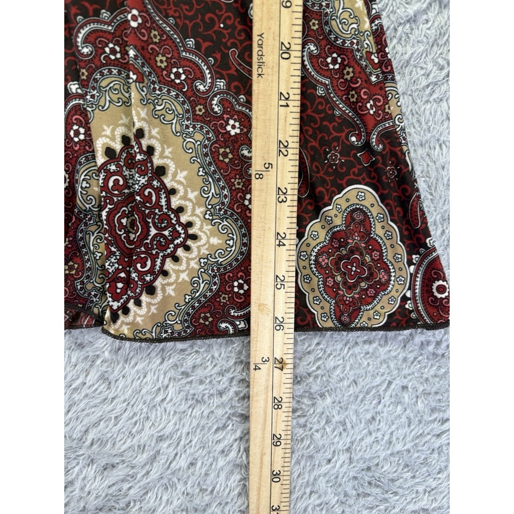 Y2K Vintage Babydoll Top Medium Burgundy Cottagecore V Neck Short‎ Slv Tie Retro - Picture 6 of 11